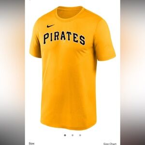 NIKE PITTSBURGH PIRATES GOLD WORDMARK LEGEND SHORT SLEEVE T SHIRT
